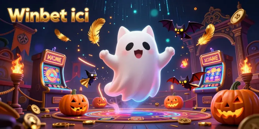 Gagnez avec Winbet ici dans un univers de casino animé rempli de fantômes et de jeux.