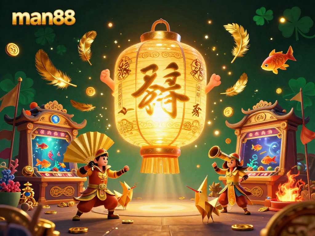 Experience the thrill of fish shooting games at man88 with glowing spirits and dynamic action!