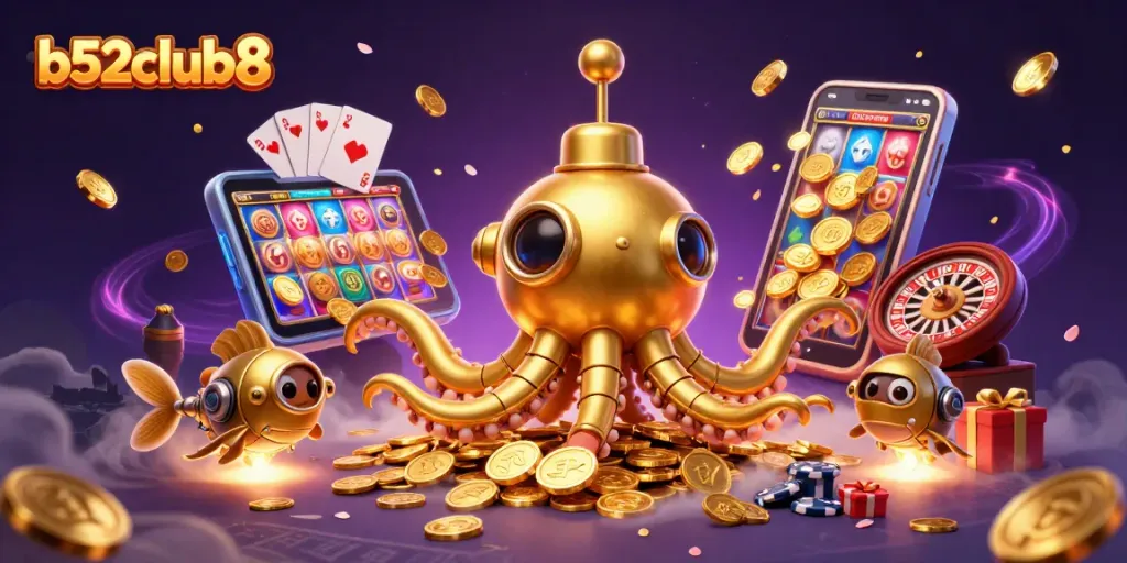 B52club8 immerses players in thrilling slots with a vibrant underwater theme and dynamic elements.
