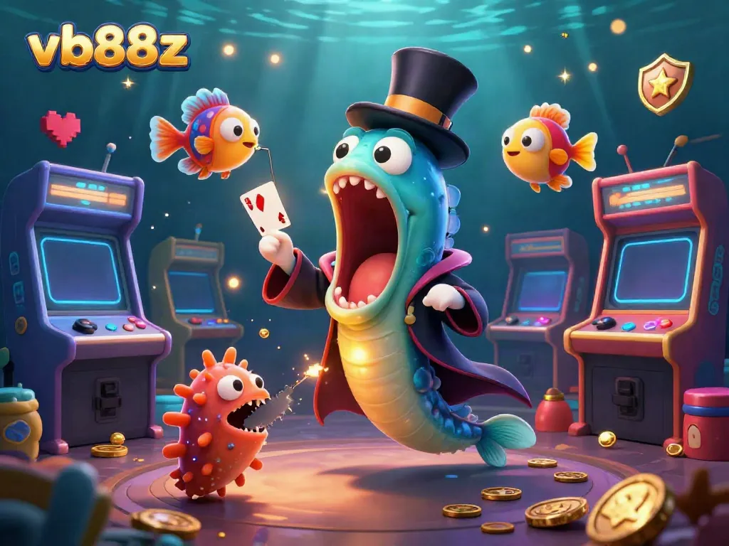 Experience the vibrant world of vb88z with a whimsical underwater magic scene featuring themed casino characters.