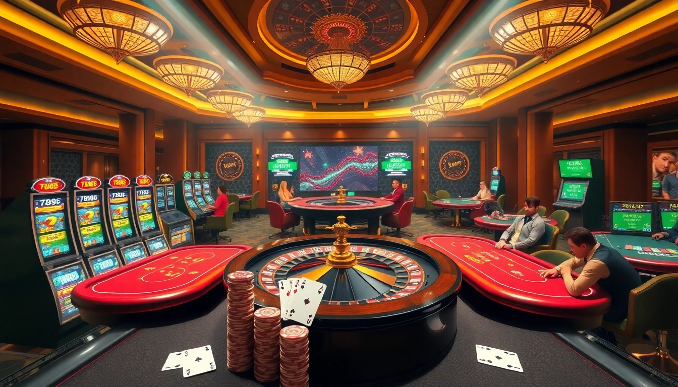 Exciting gaming scene at 789f nhà cái featuring vibrant online roulette and poker action.