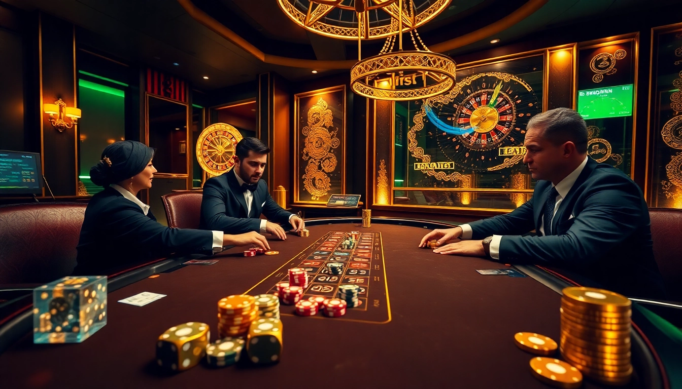 Experience the thrill at the best crypto casino with players engaging in high-stakes poker.