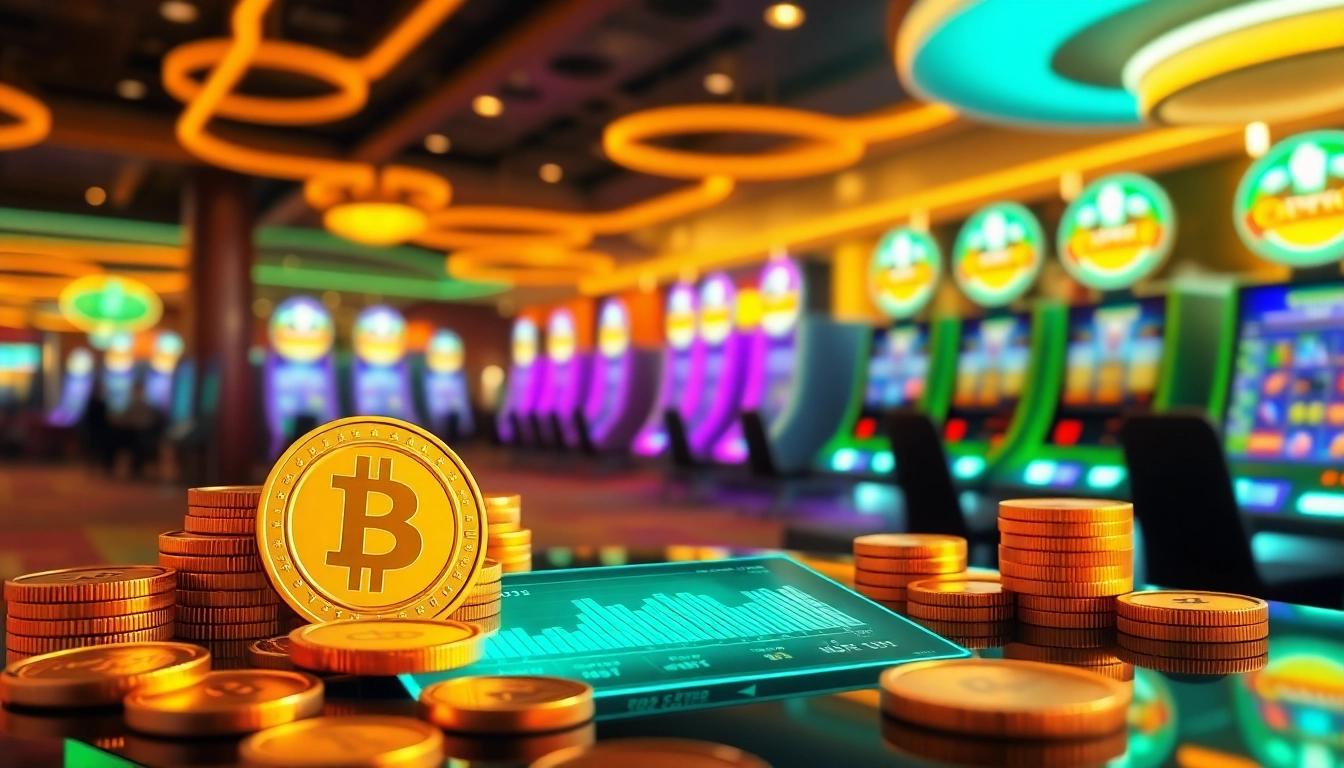 Explore le meilleur casino crypto 2026 avec des jeux numériques et des jetons de crypto-monnaie illuminés.