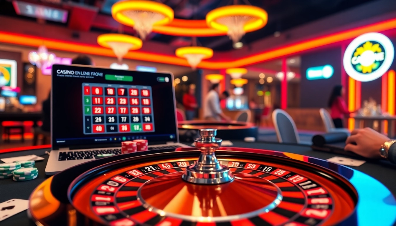 Célébrez le jeu dans un casino en ligne France dynamique avec roulette et joueurs engagés.