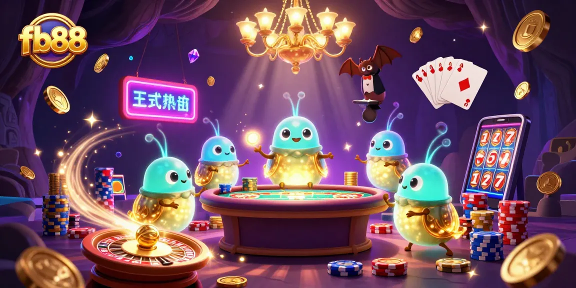 Experience the excitement of fb88 as glowing characters bring a cave casino to life with vibrant games and sparkling treasures.