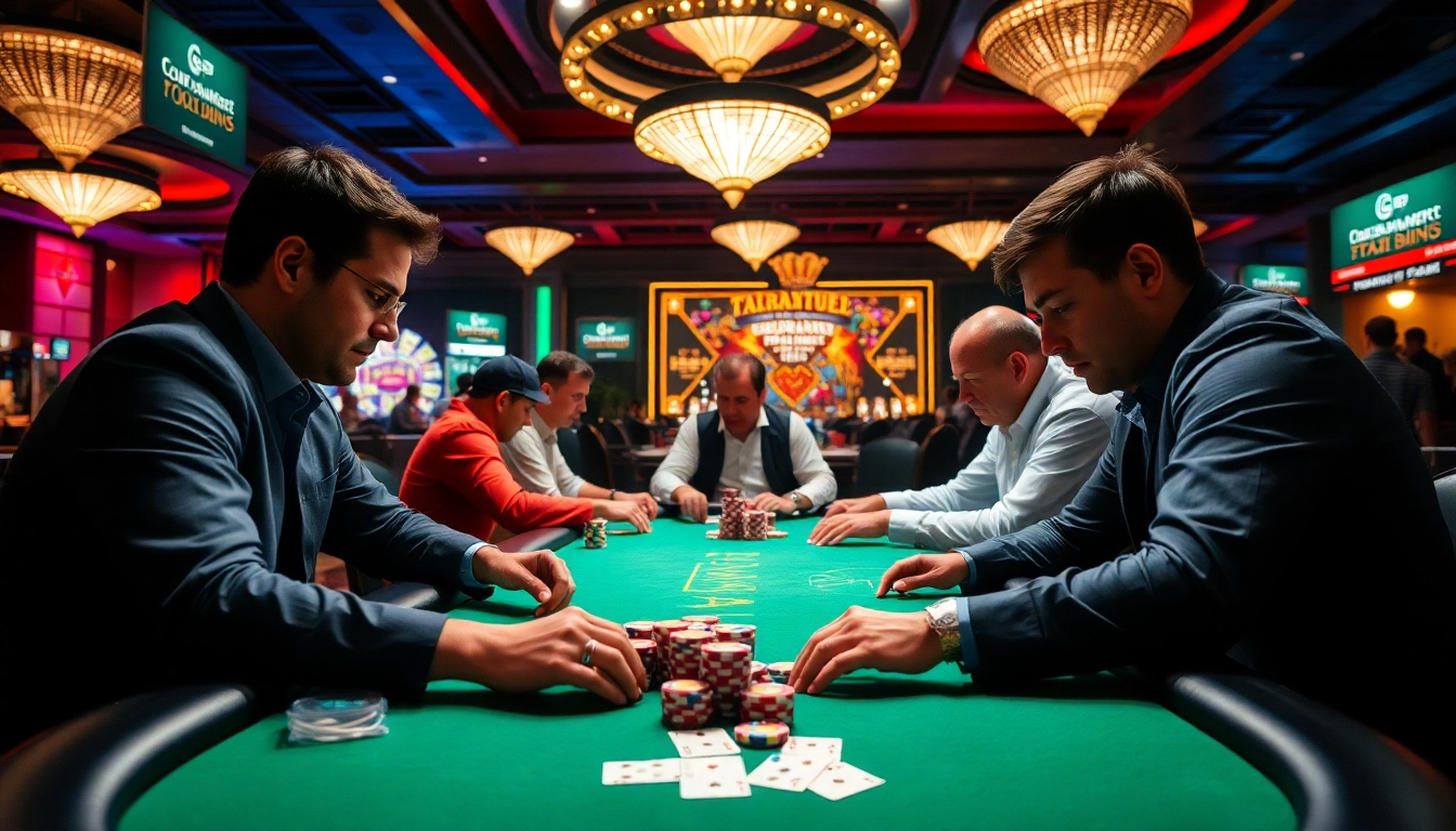 Jouer au poker en ligne avec des amis dans une ambiance de casino passionnante.