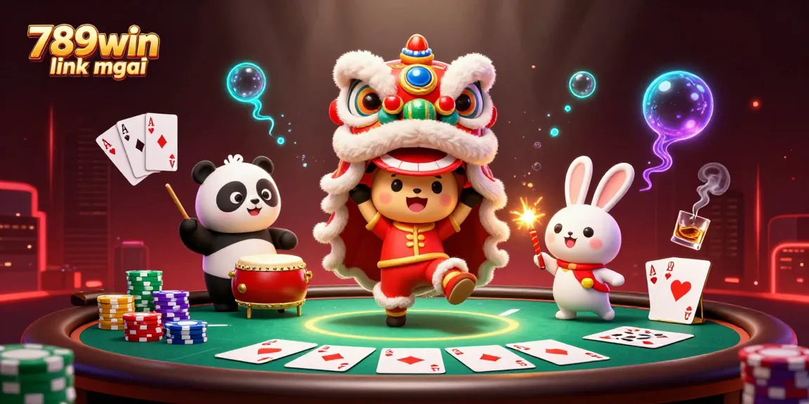 Experience the excitement of 789win link mới with a lively casino scene featuring characters immersed in gaming.
