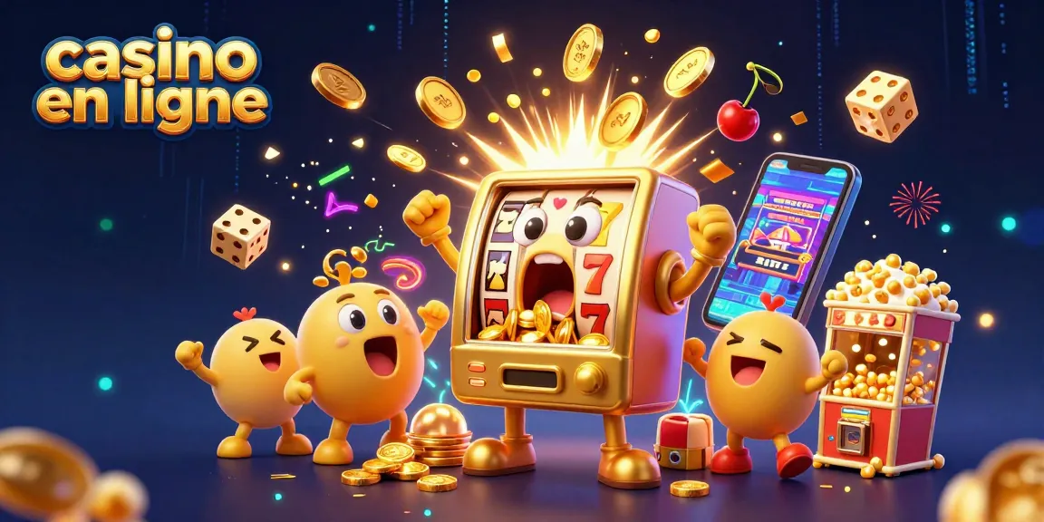 Jeu excitant au casino en ligne avec une machine à sous remportant un jackpot incroyable.