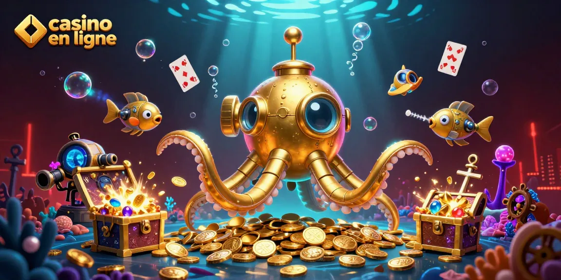 Découvrez le casino en ligne avec notre kraken doré et poissons mécaniques, un univers de jeu riche.