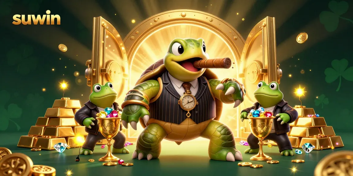 Suwin highlights unique casino adventures with a retro mobster theme, showcasing vibrant 3D characters and casino elements.