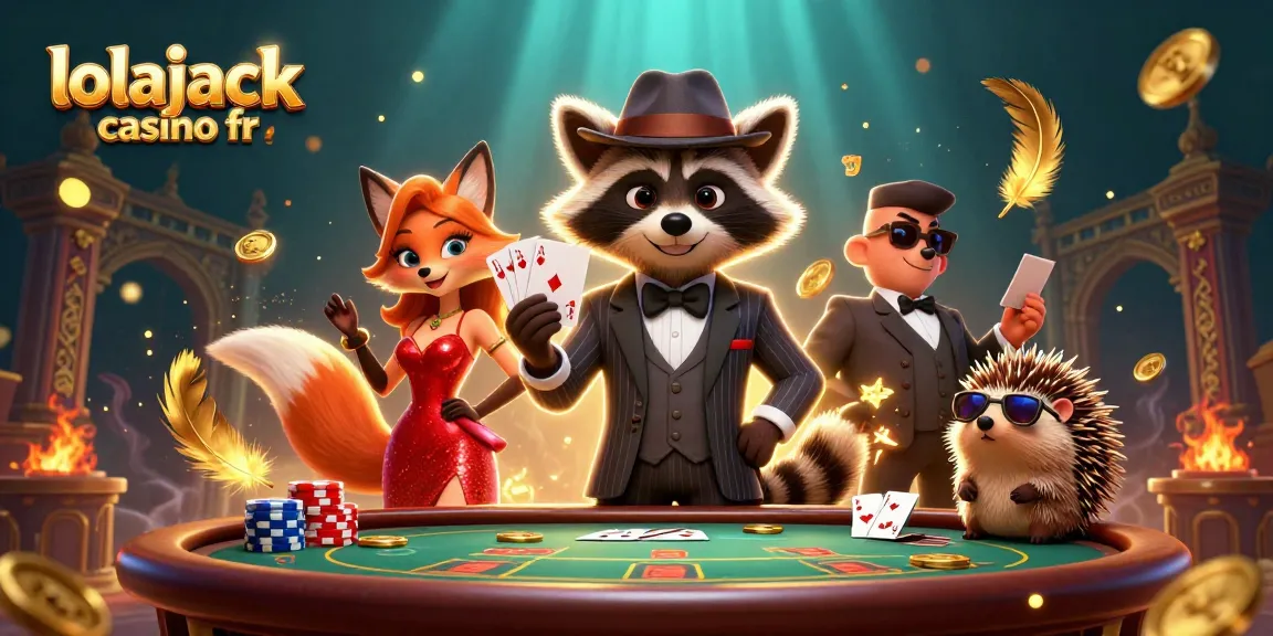 Experience the thrill of winning at lolajack casino fr while enjoying a royal flush with captivating characters.