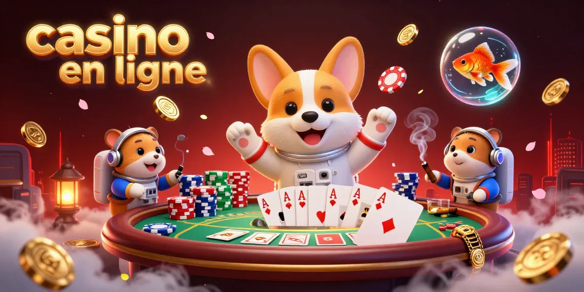 Casino en ligne vibrant avec un corgi astronaute et un hamster de contrôle dans une station de jeux.