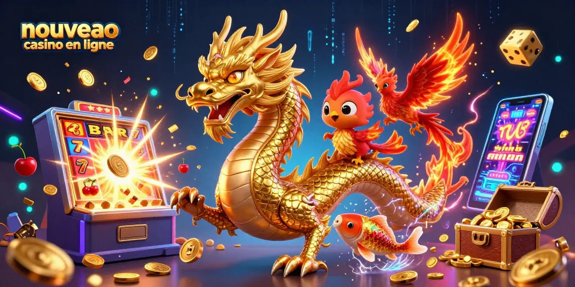 Le nouveau casino en ligne offre un spectacle époustouflant avec un dragon doré et des machines à sous.