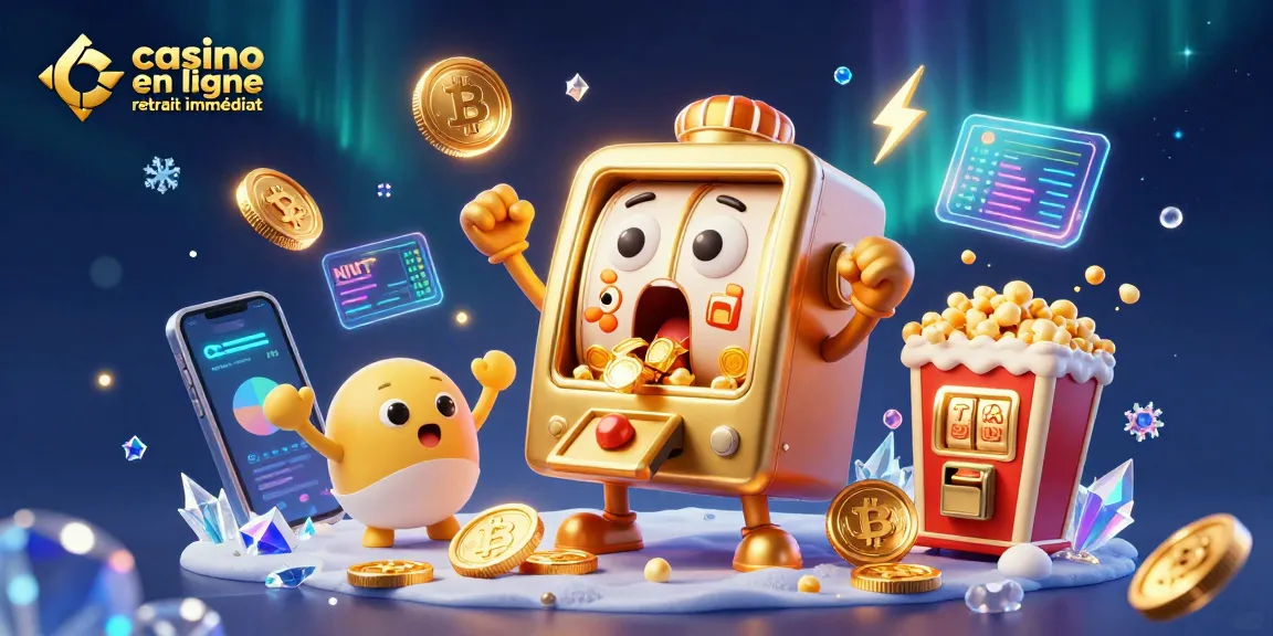 Le casino en ligne retrait immédiat fait vibrer les jackpots avec des machines à sous dorées et des symboles de crypto-monnaies.