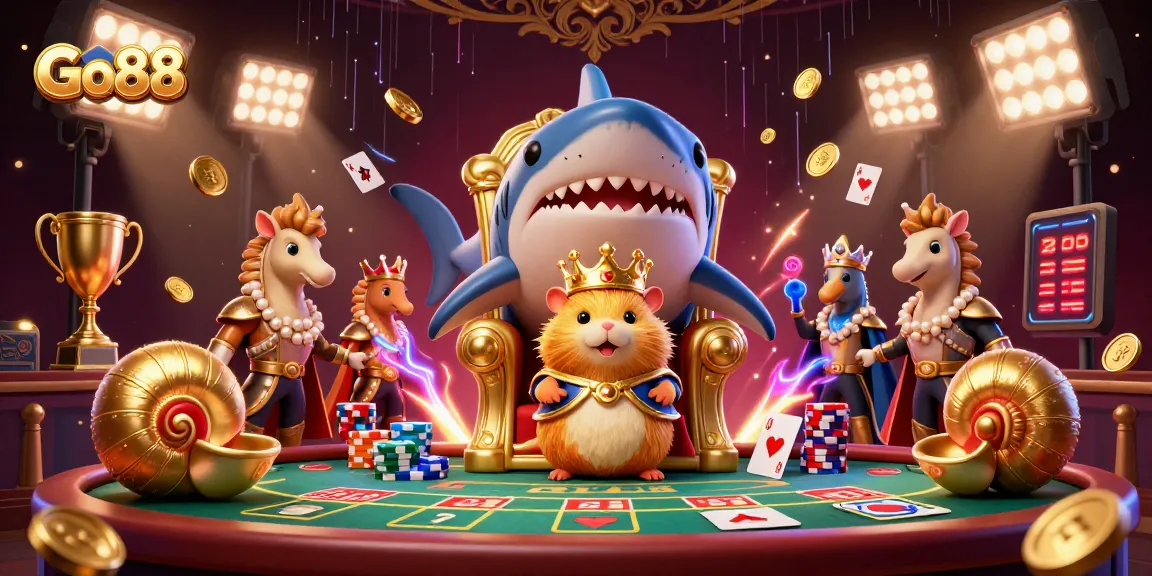 Experience the thrilling action of Go88’s live casino with vibrant characters and dynamic gaming elements.