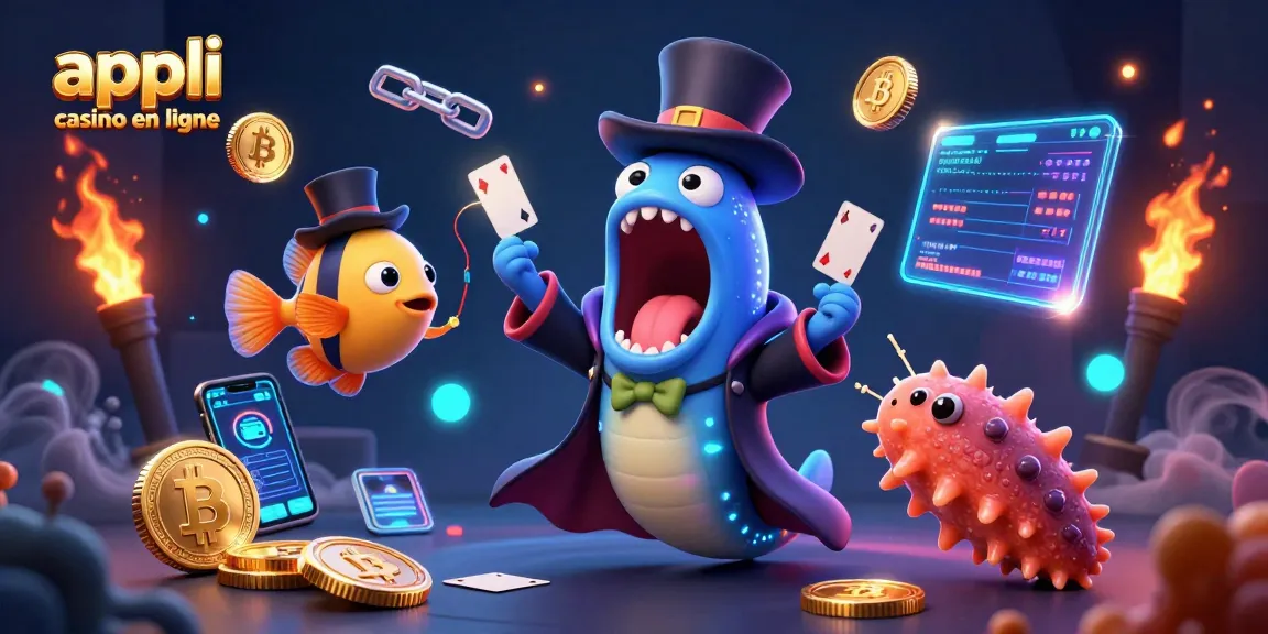 Appli casino en ligne : spectacle de magie immersif avec des créatures marines et des éléments de cryptomonnaie.