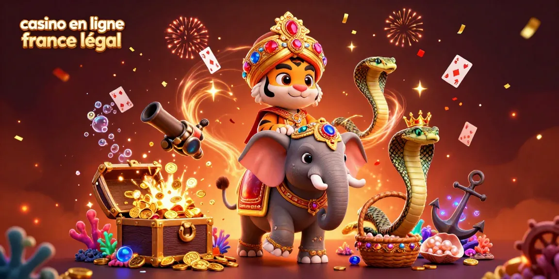 Jouez au casino en ligne en France légal avec une ambiance festive autour d'un éléphant précieux et d'un tigre majestueux.
