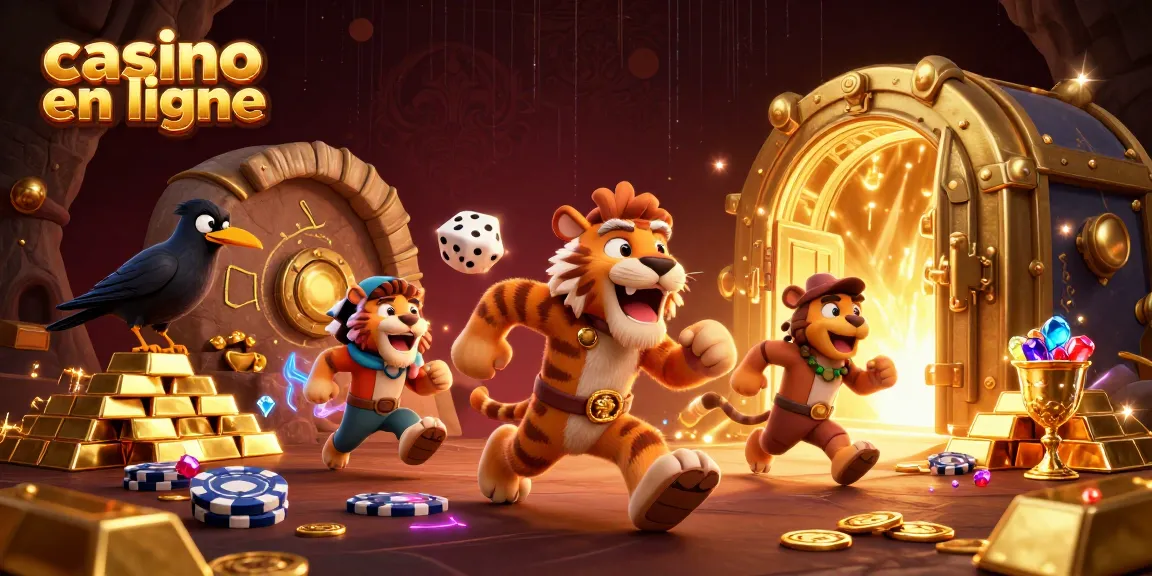 Plongez dans l'univers du casino en ligne avec cette illustration de l'homme des cavernes et du tigre à dents de sabre croisant des jeux passionnants.